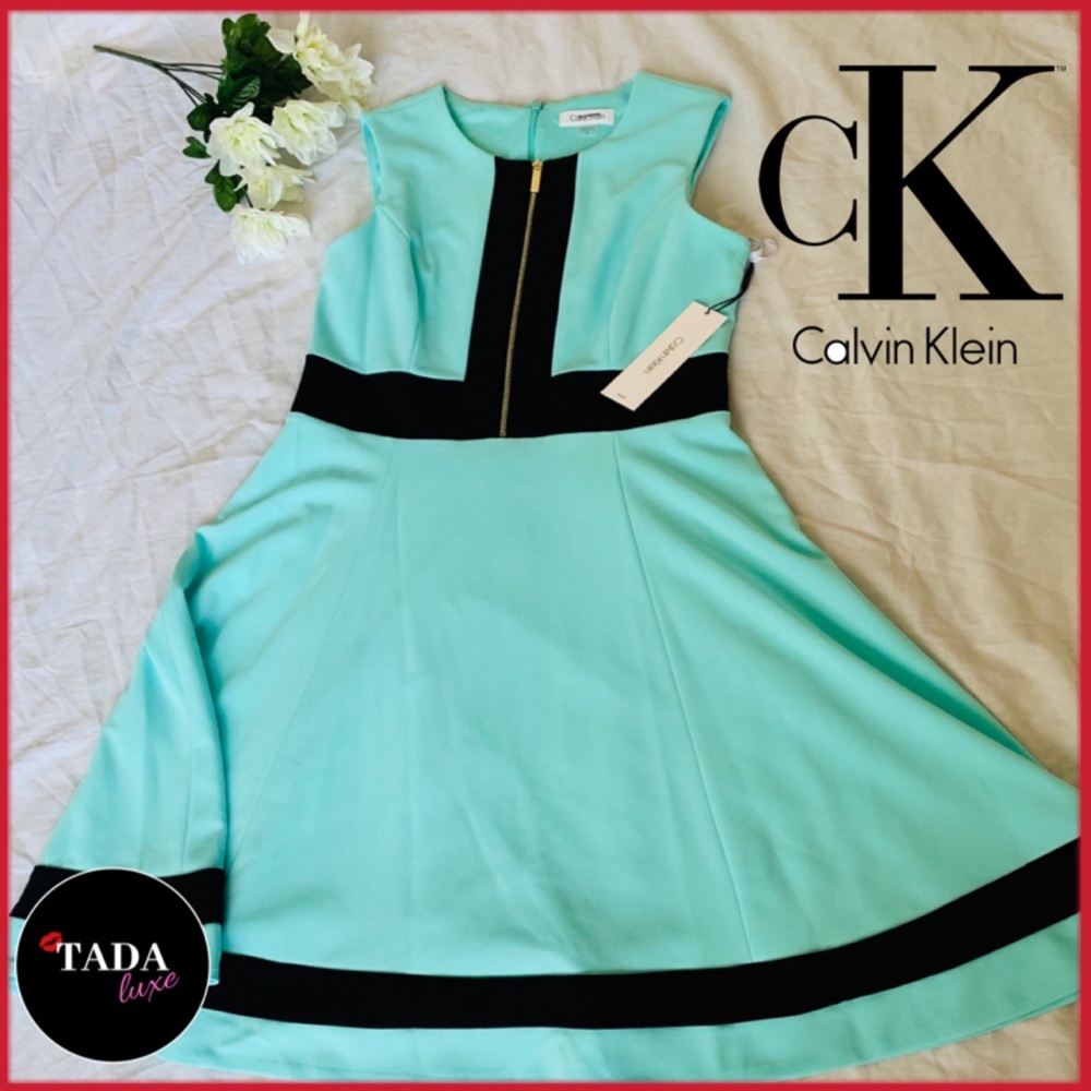 Calvin Klein Formal Dress. Mid-length. Aqua